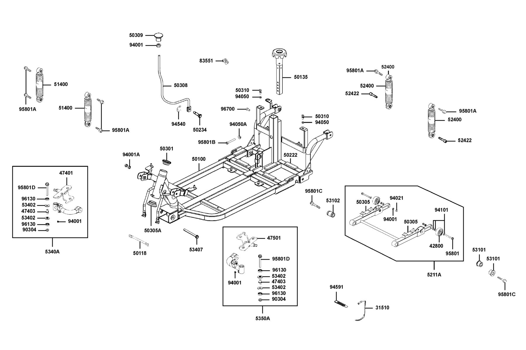 KYMCO SUPER8 (2018) Frame Body parts diagram