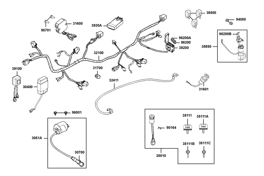 F18 Harness Wire parts diagram