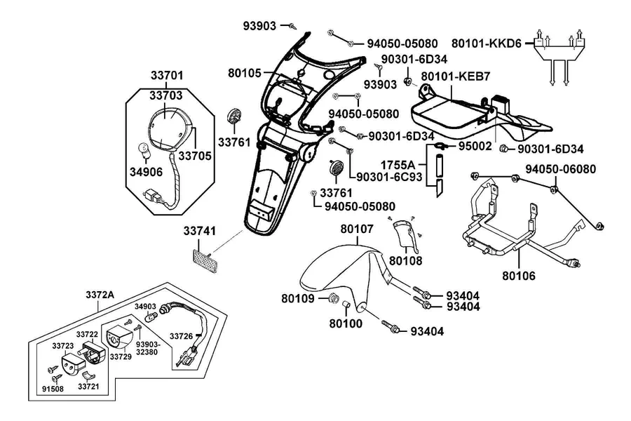 F19 Tail Light parts diagram