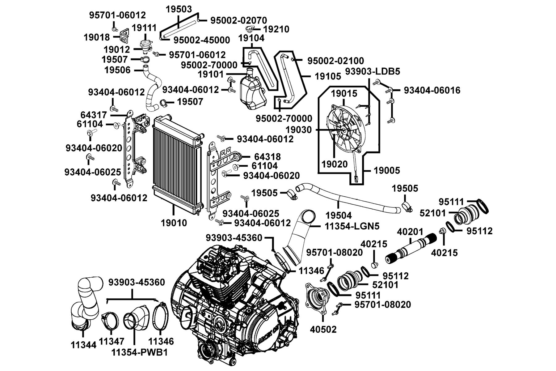 MXU 450i LE (2017~) Cooler Oil parts diagram
