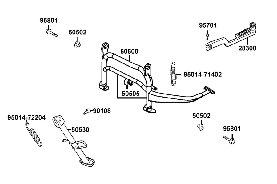 F15 Stand and Kick Starter Arm parts diagram