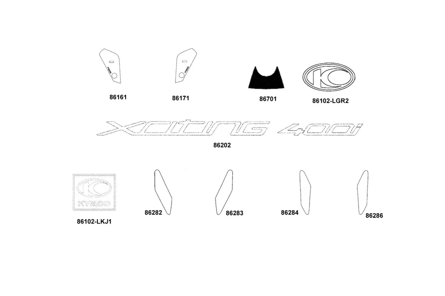 F24 Emblem and Stripe parts diagram