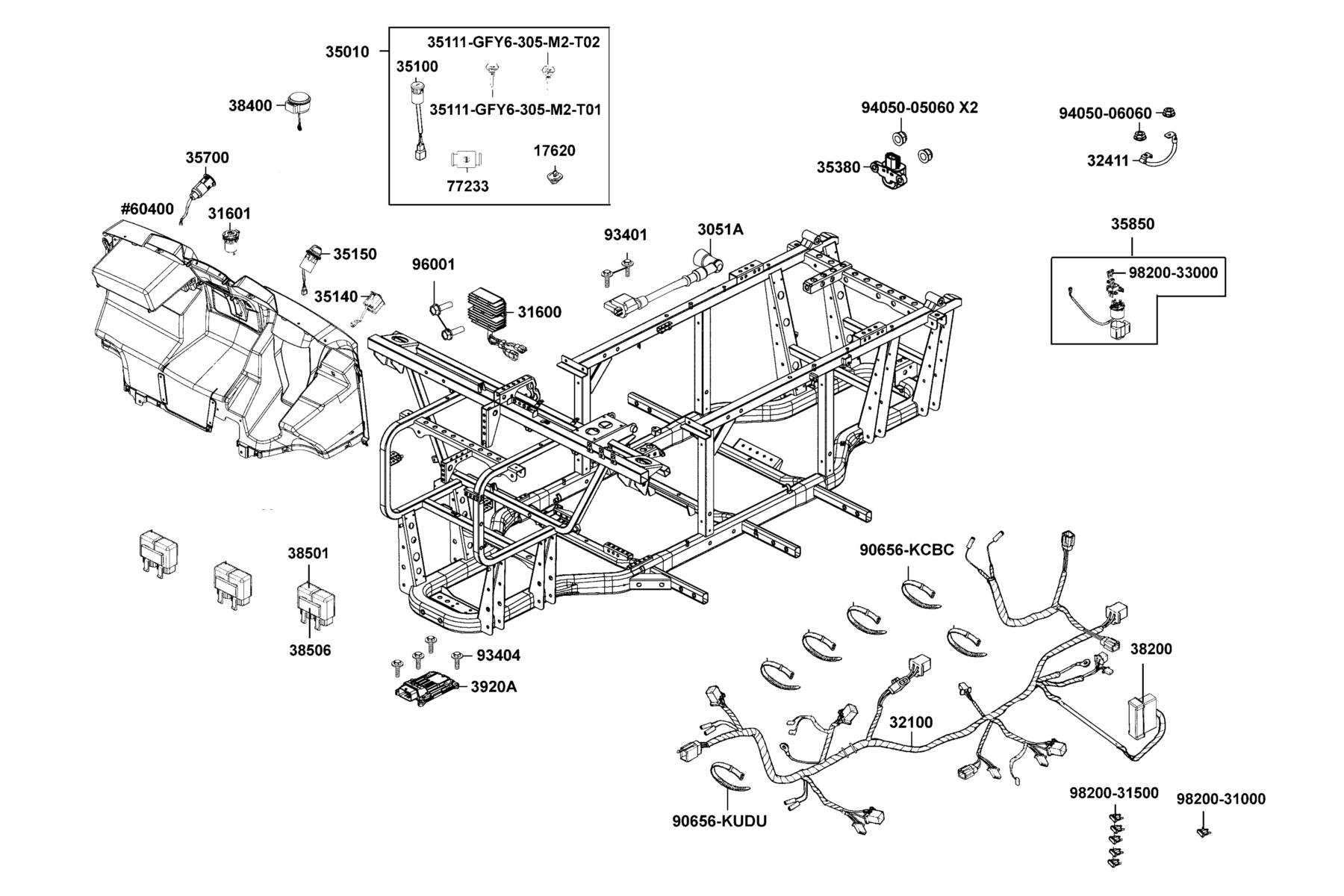 UXV 450i(2018) Harness Wire parts diagram
