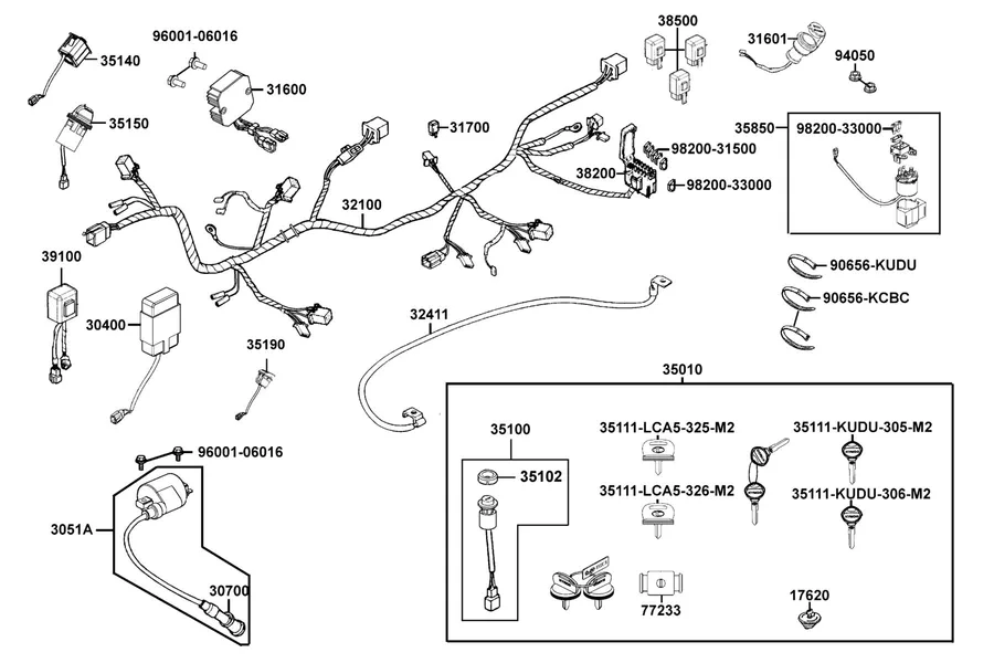 F20 Harness Wire parts diagram