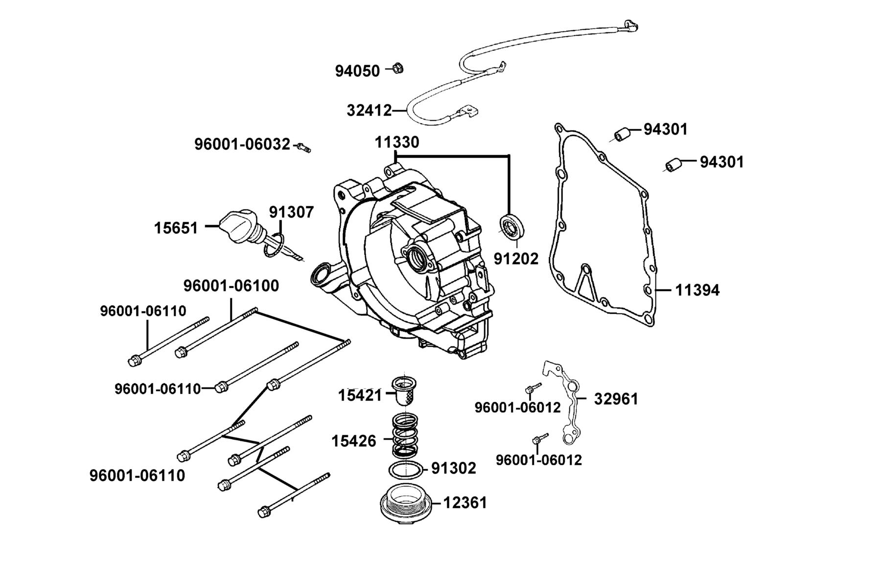 New People S 150(2023) Right Crankcase Cover parts diagram