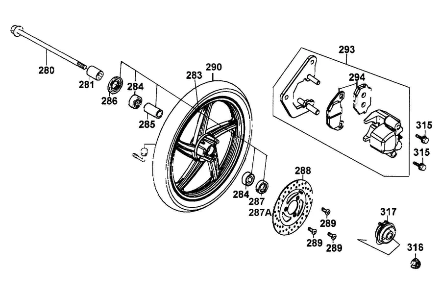 F07 Front Wheel parts diagram