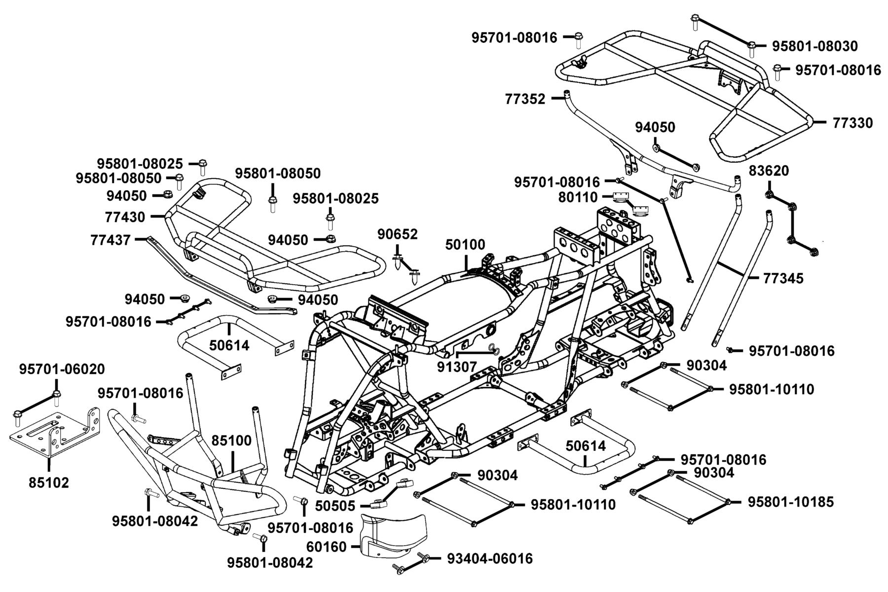 MXU 450i(2021) Frame Body parts diagram