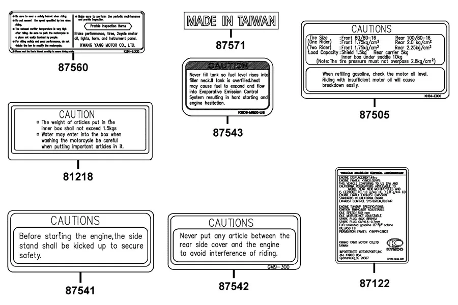F24 Caution Label parts diagram