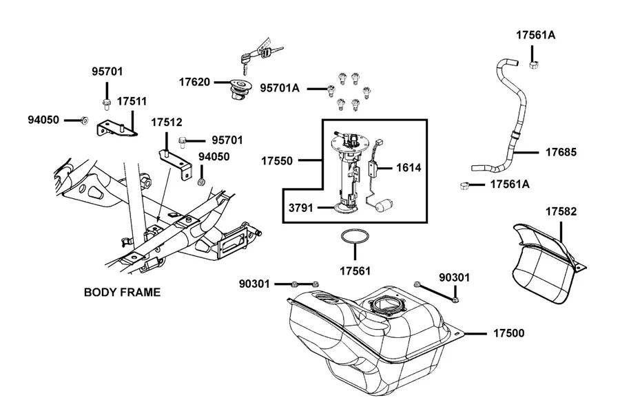 F10 Fuel Tank parts diagram