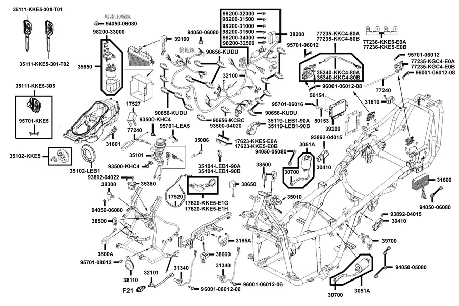 F19 Wire Harness parts diagram