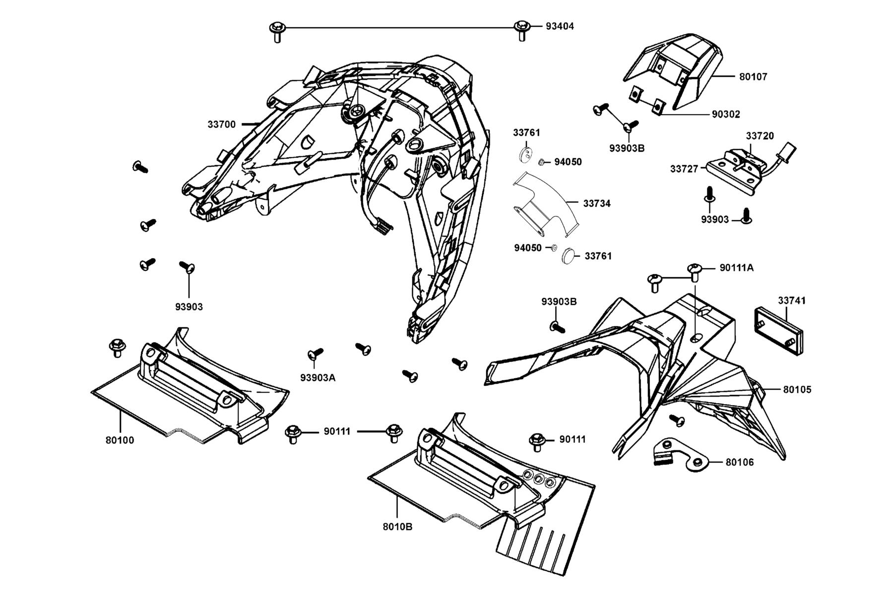 AK550 2022 Rear Light●Rear Fender parts diagram