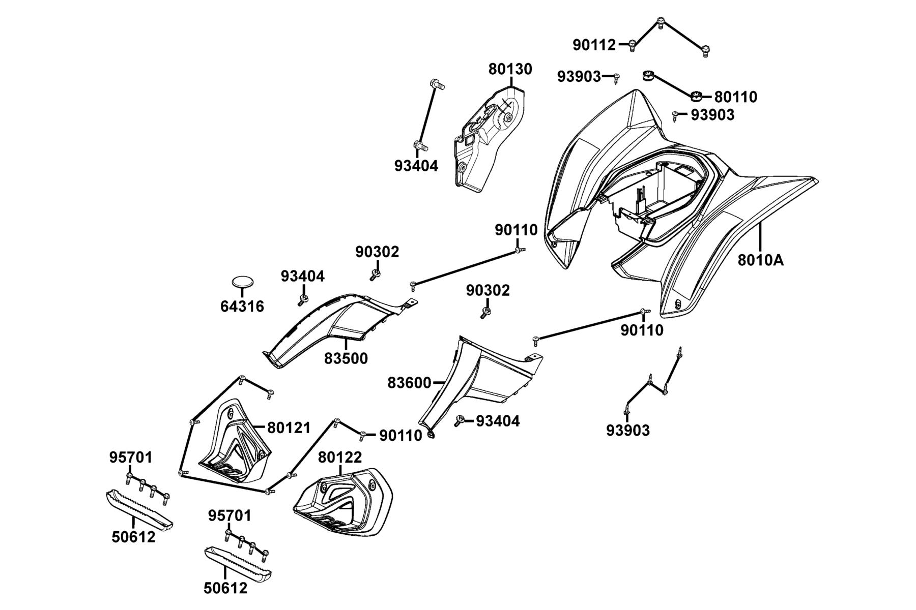 Mongoose 270 (2016~) Fender Rear parts diagram