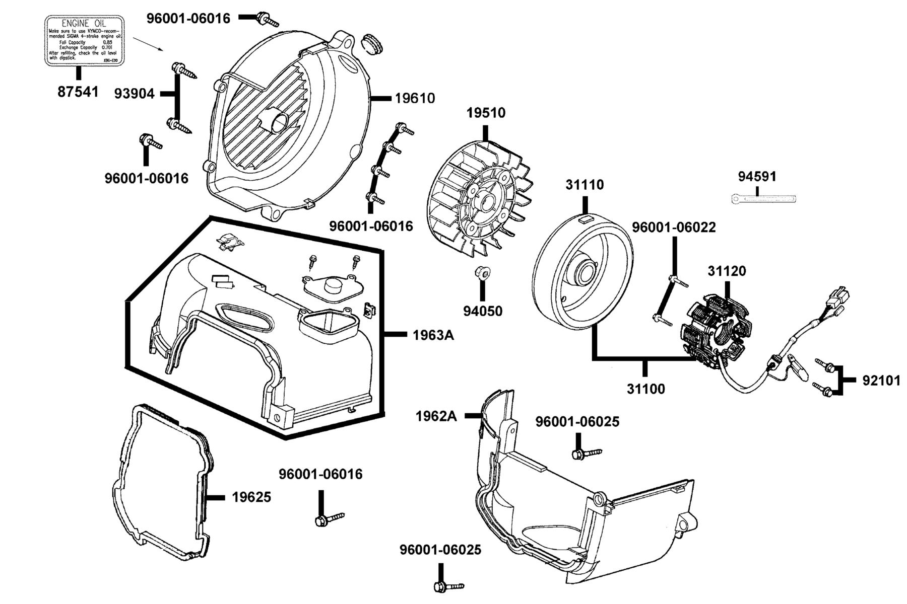 SUPER 8 50X MY2025 Fan Cover ● Generator parts diagram