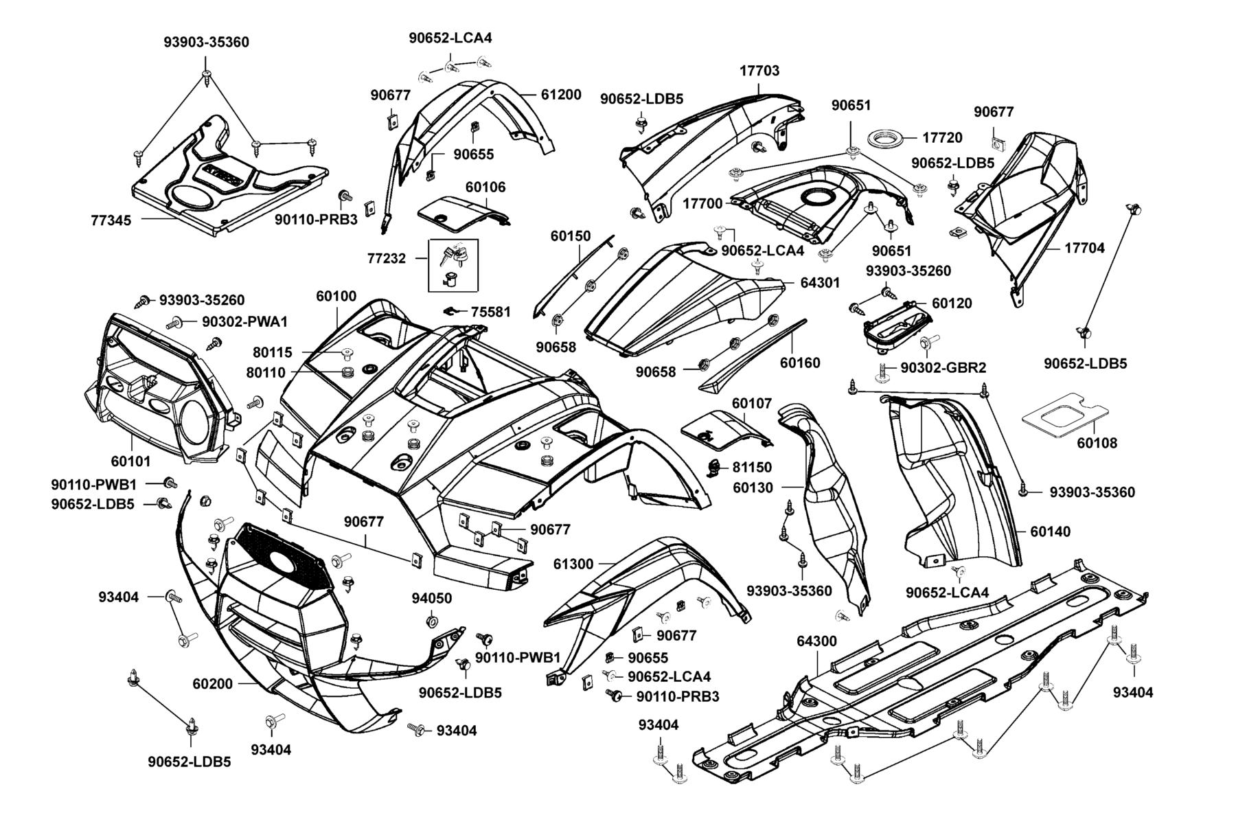 MXU 700i(2019) Fender Front parts diagram