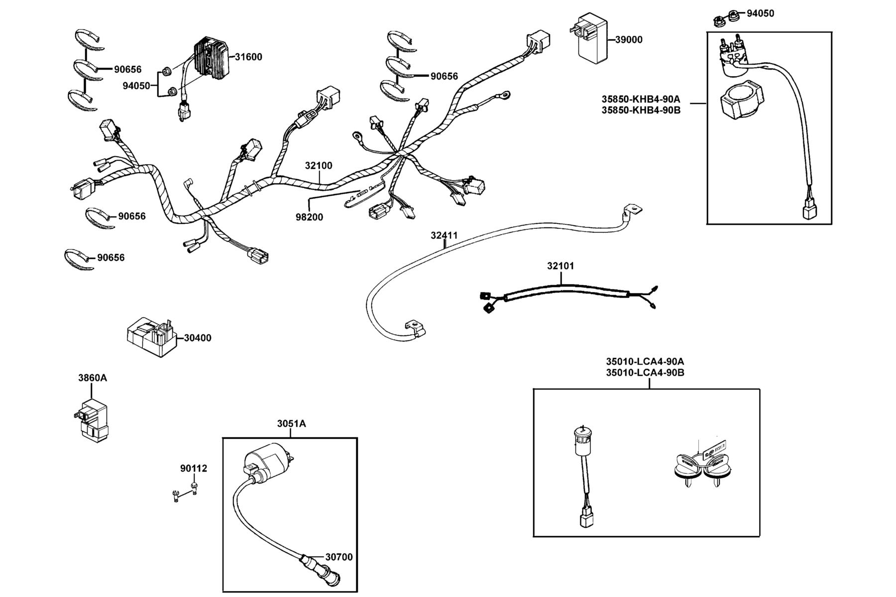 MXU 150 (2016~) Wire Harness parts diagram