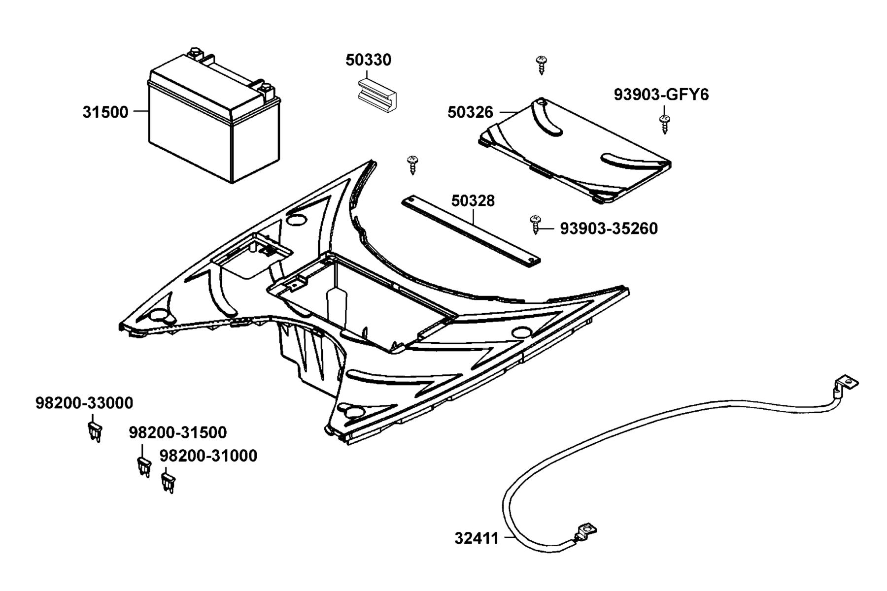 PEOPLE GTi 300 (2016~) Battery parts diagram