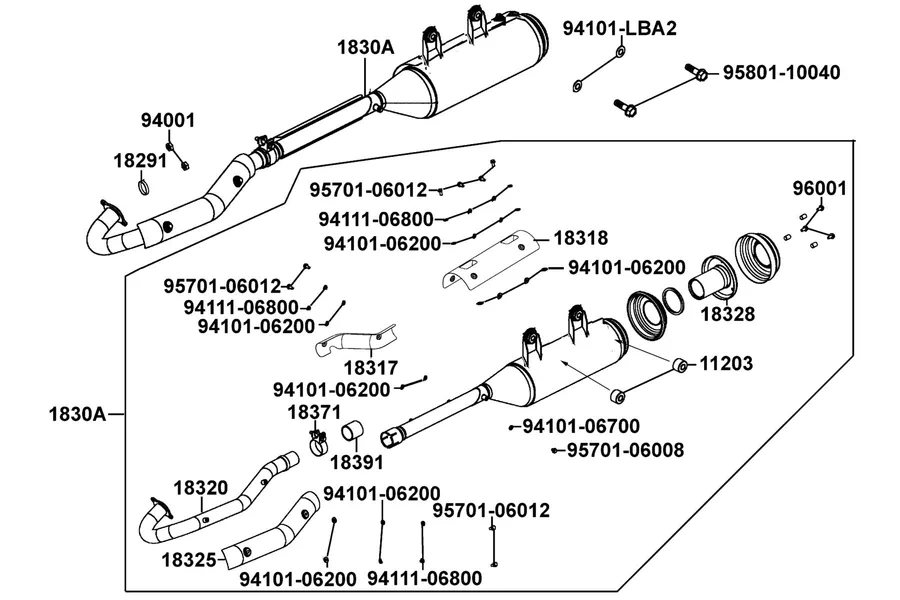 F14 Exhaust Muffler parts diagram