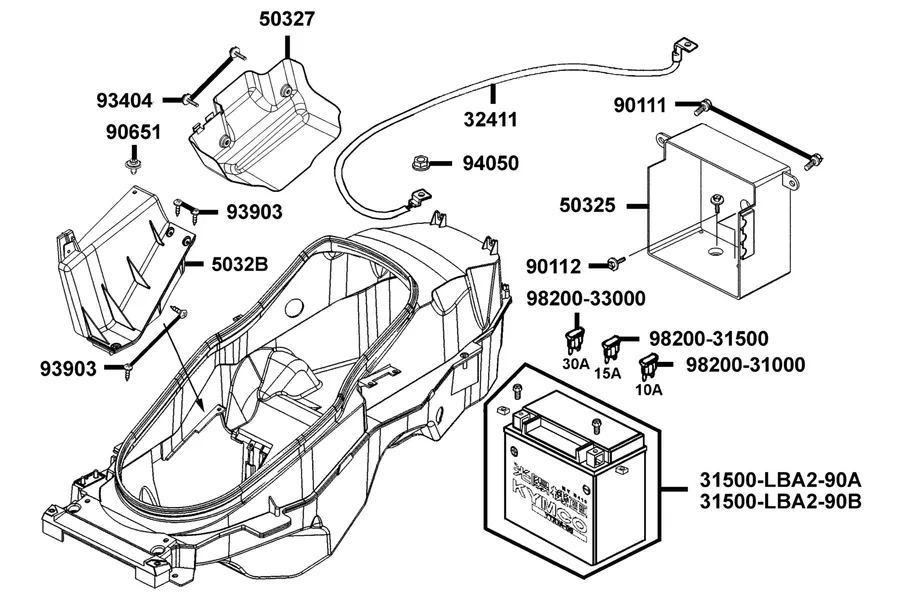 F11 Battery parts diagram