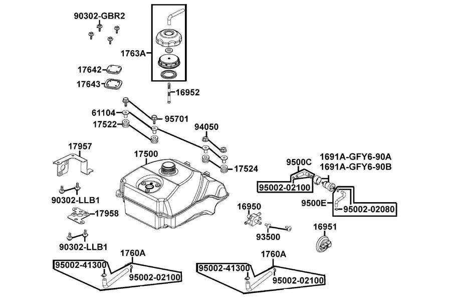 F10 Fuel Tank parts diagram