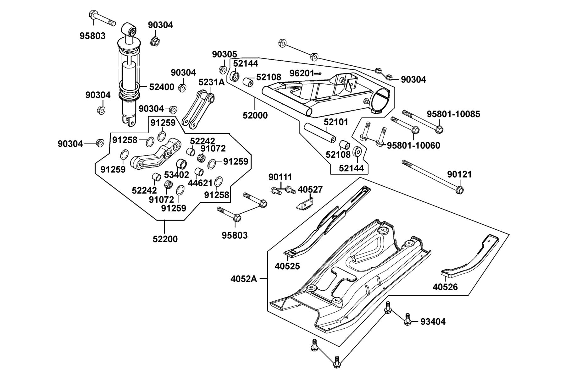 Mongoose 270 (2016~) Rear Fork parts diagram
