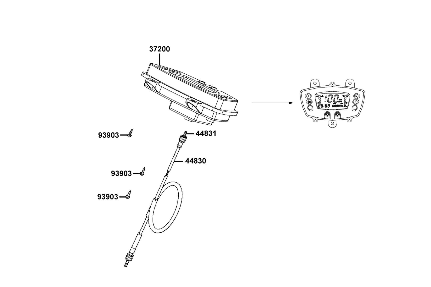 MXU 270 (2016~) Speed Meter parts diagram