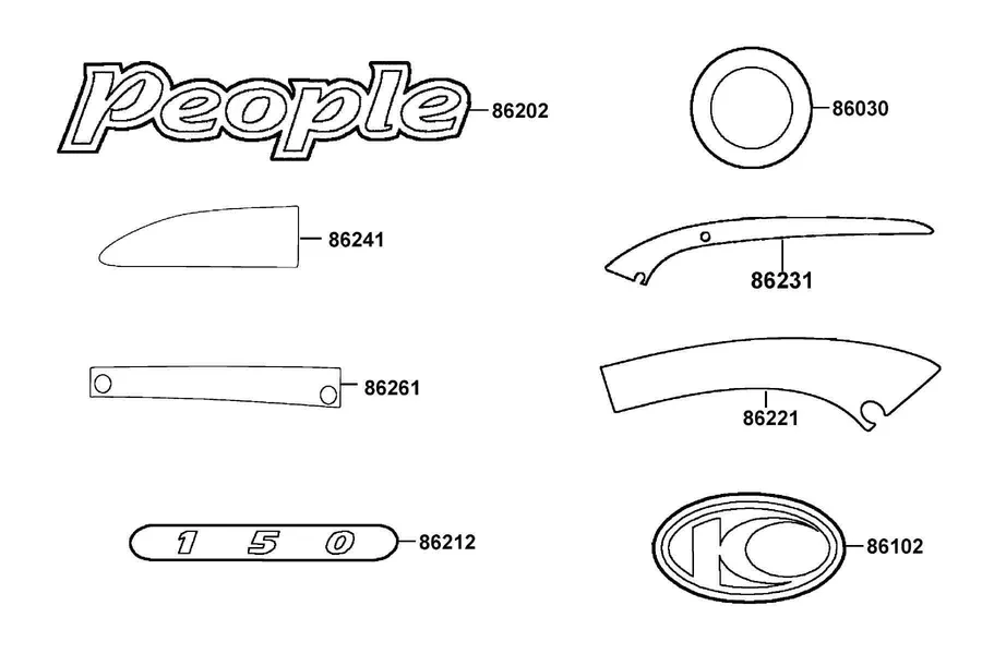 F24 Emblem and Stripe parts diagram