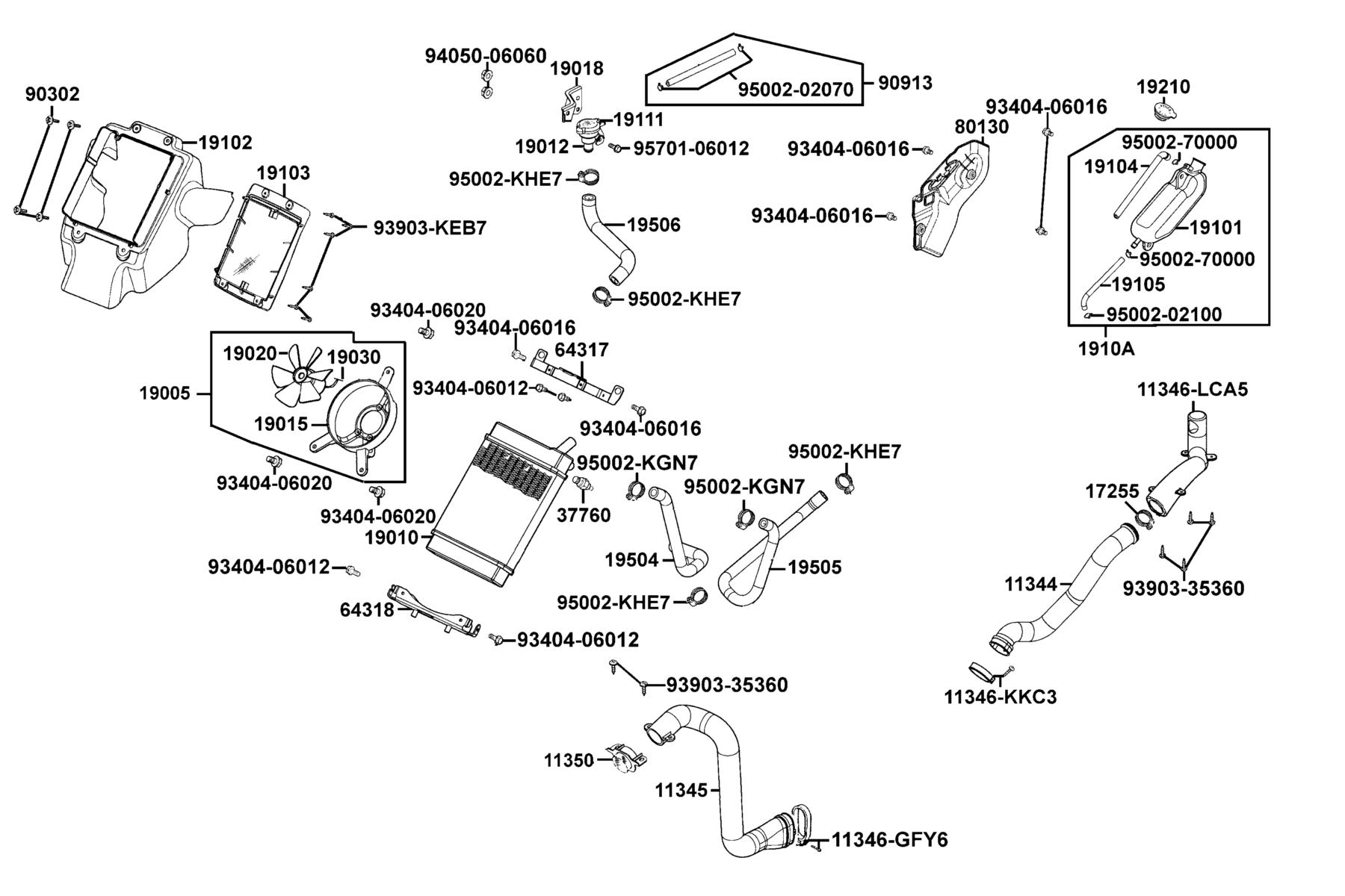 MXU 270 (2016~) Radiator parts diagram