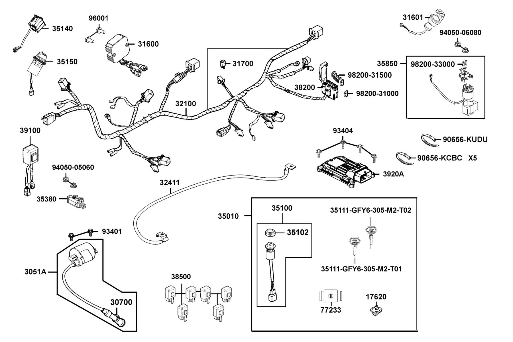 UXV 500i (2017~) Harness Wire parts diagram