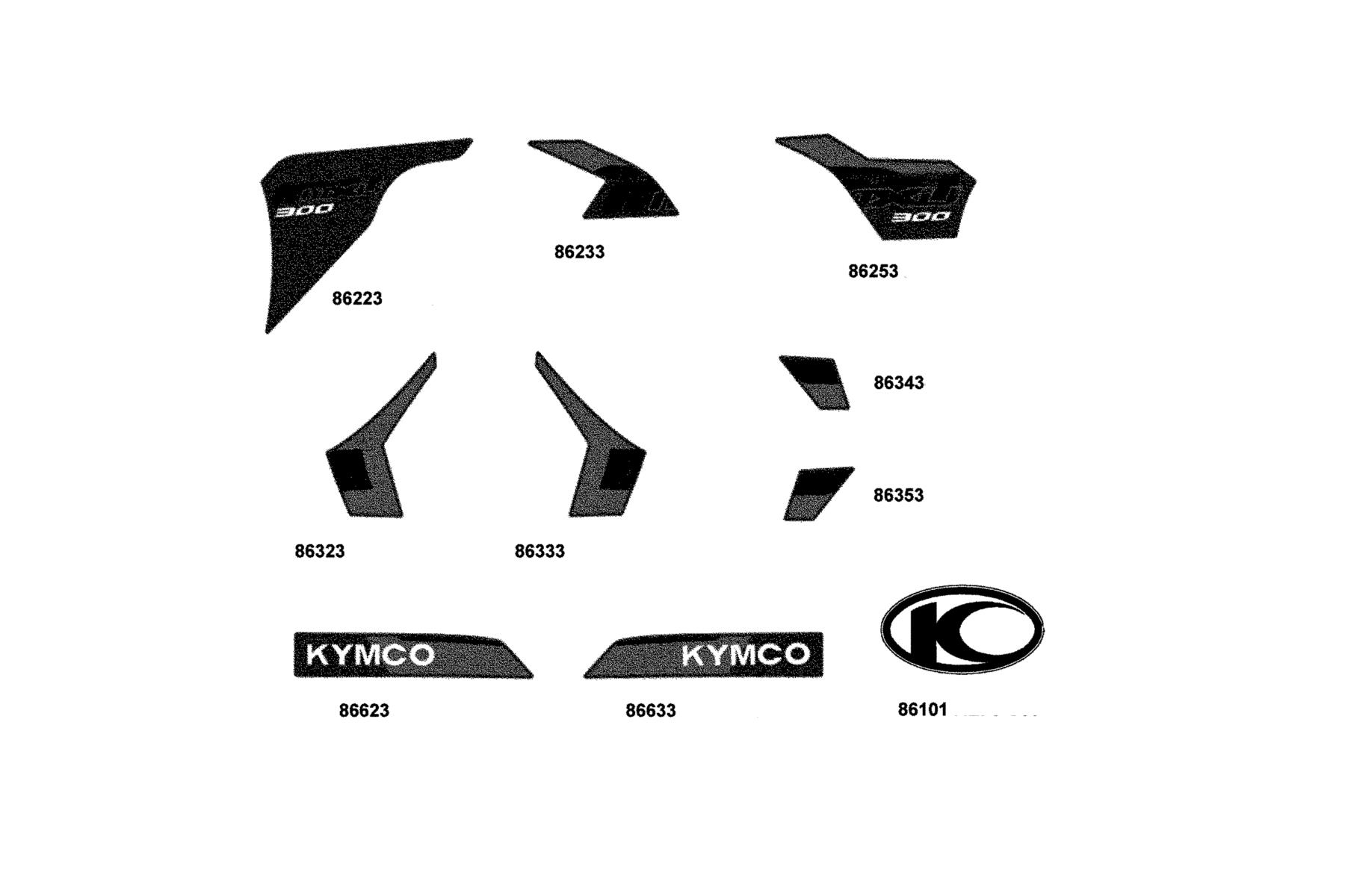 MXU 270I EURO 2026MY Emblem ● Stripe parts diagram