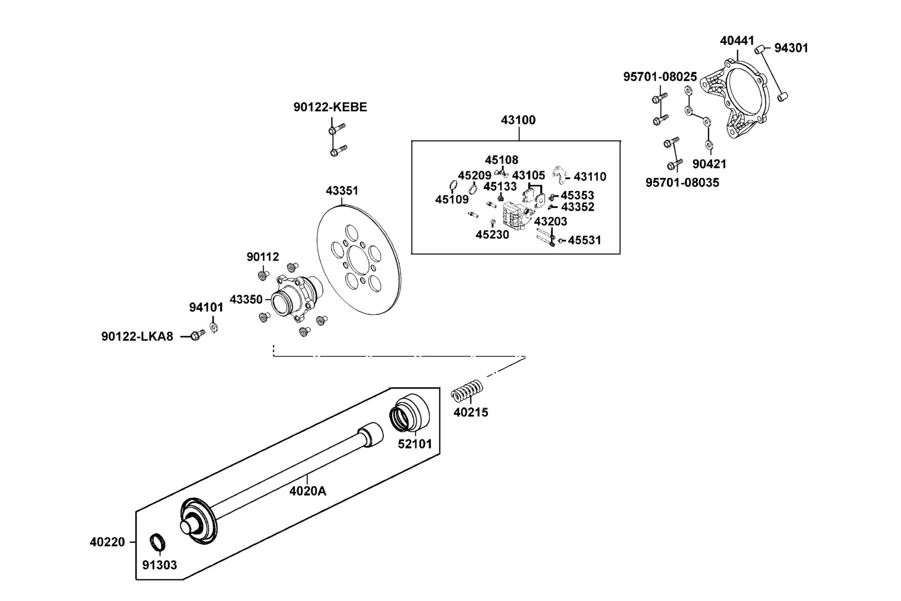 UXV 500i HE (2016~) Caliper Assy Rear parts diagram