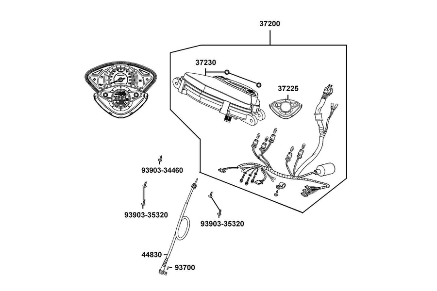 F02 Speedometer parts diagram