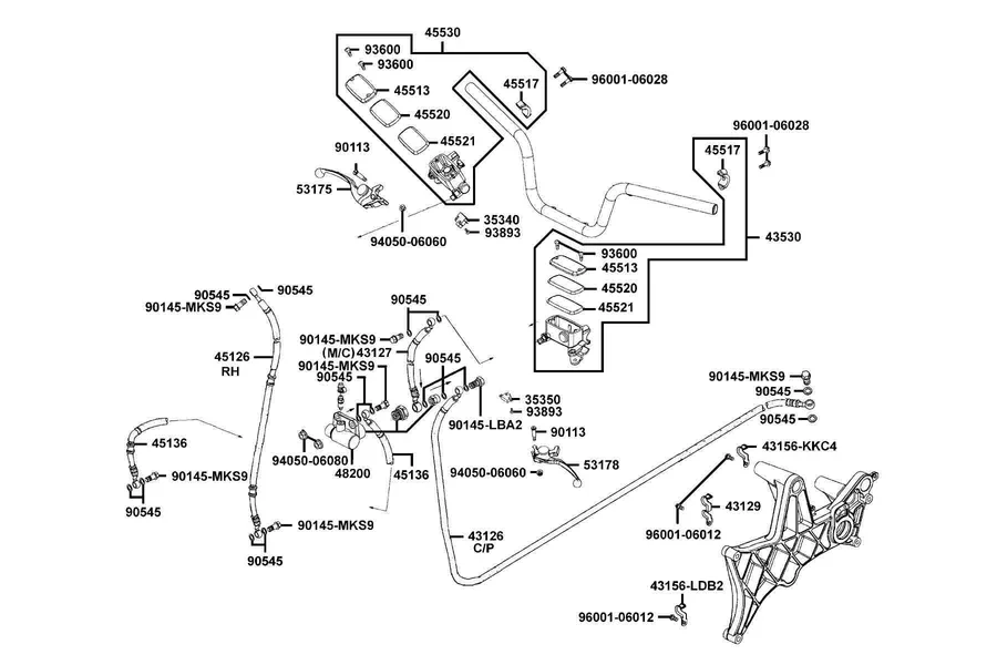 F04 Brake Master Cylinder parts diagram