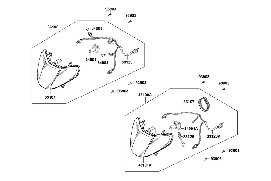 F01 Head Light parts diagram