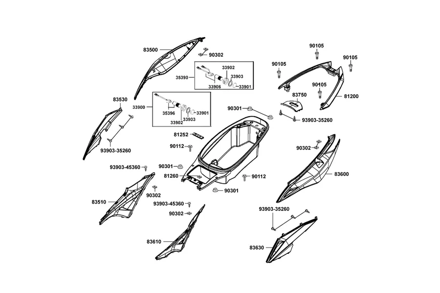 F12 Body Cover and Luggage Box parts diagram