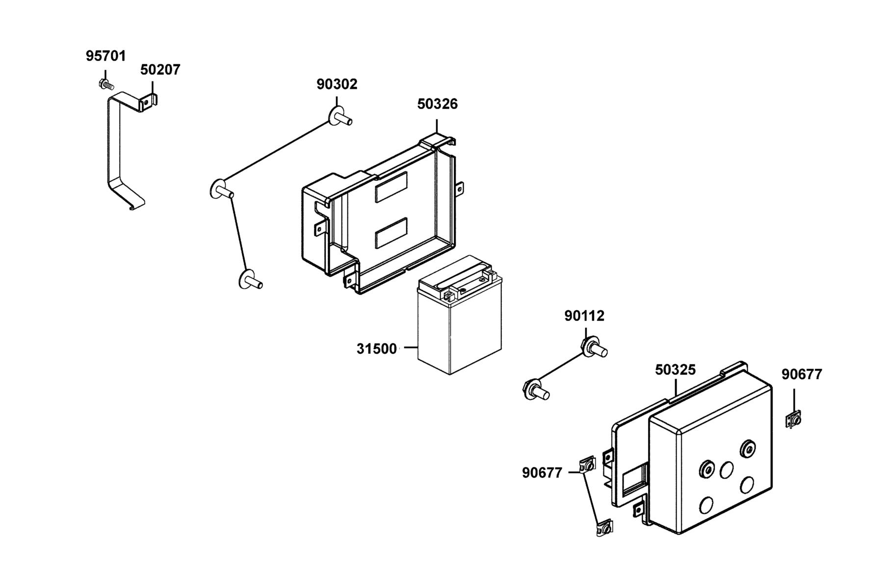 MAXXER 450i (2023) Battery parts diagram