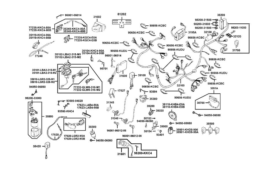 F19 Wire Harness parts diagram