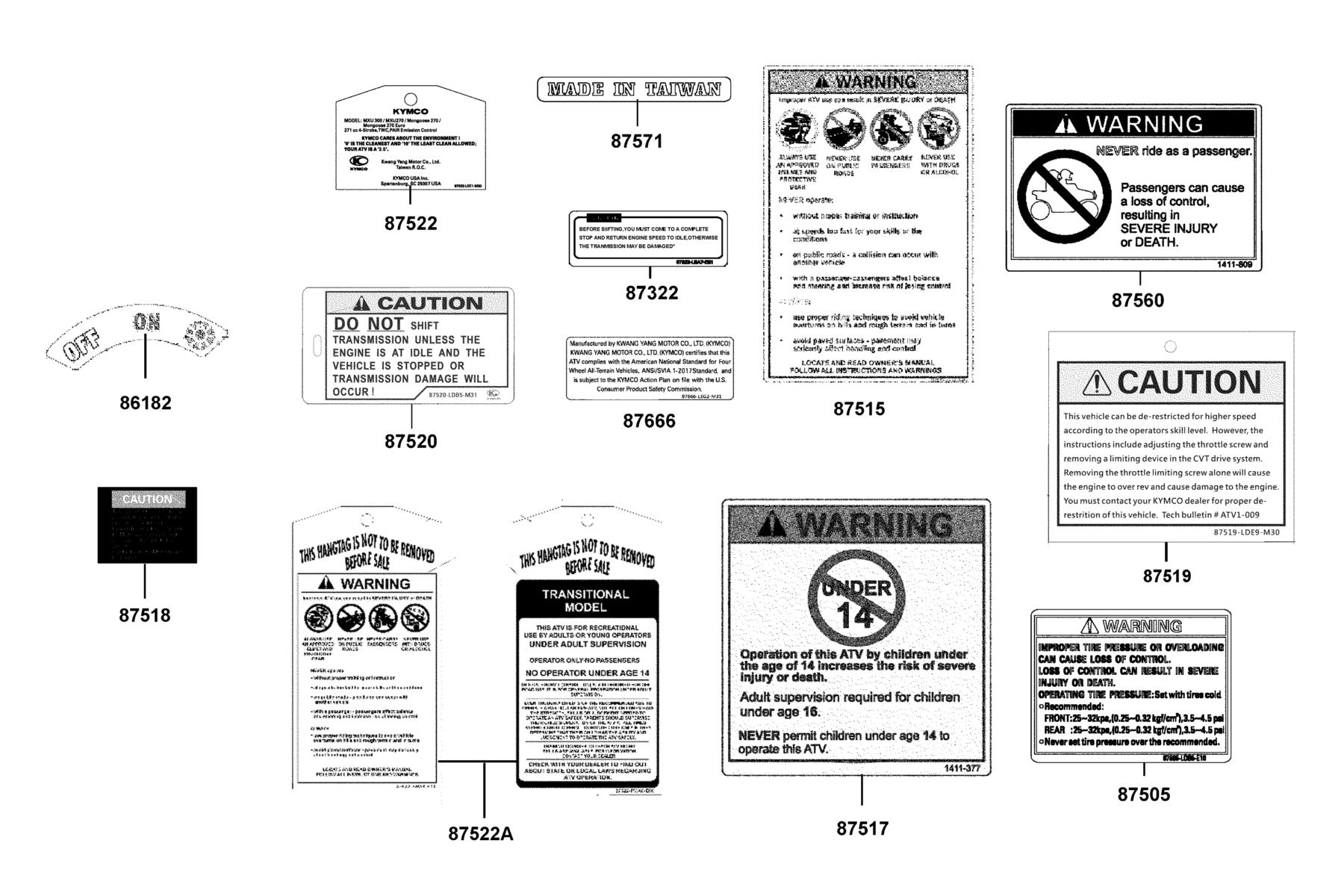 Mongoose 270i(2023MY) Caution Label parts diagram