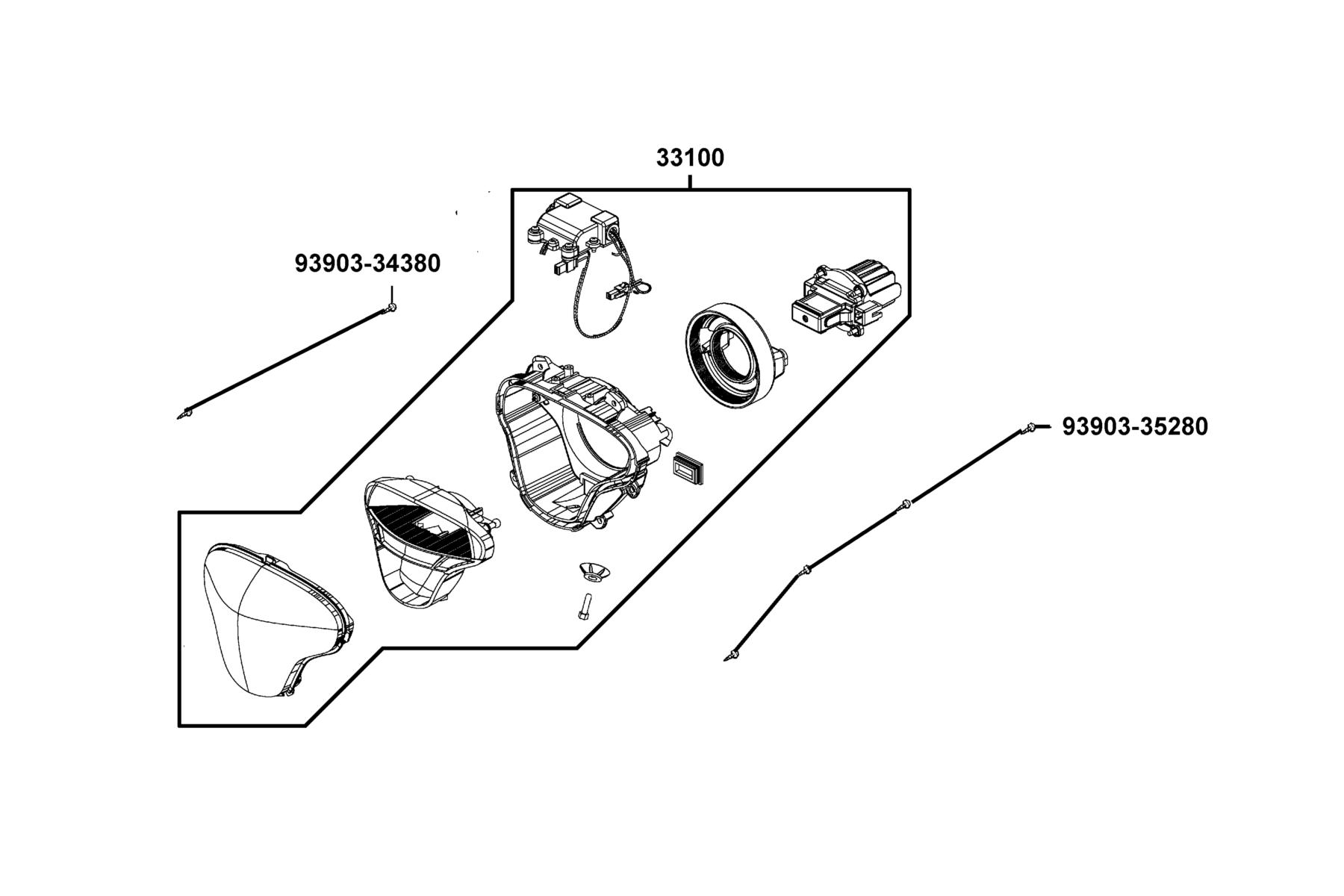LIKE(2)50(2019~) Head Light parts diagram