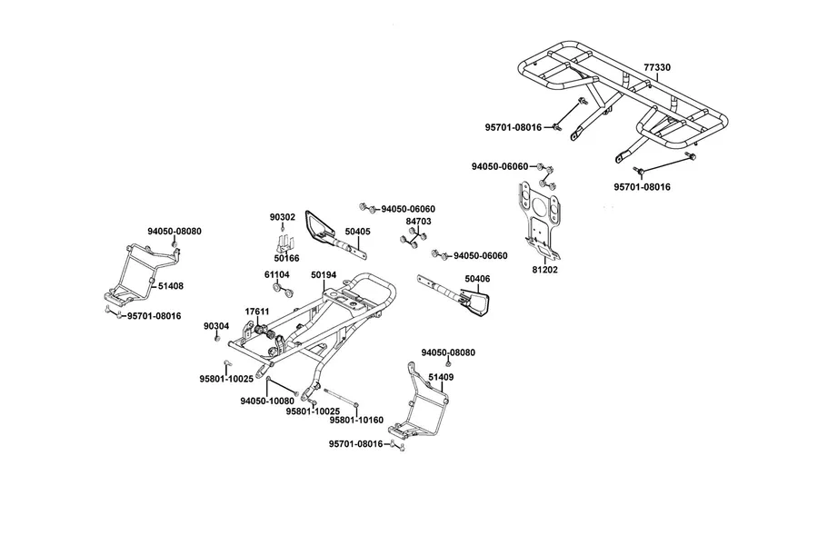 F22 Rear Pipe Sub Frame parts diagram