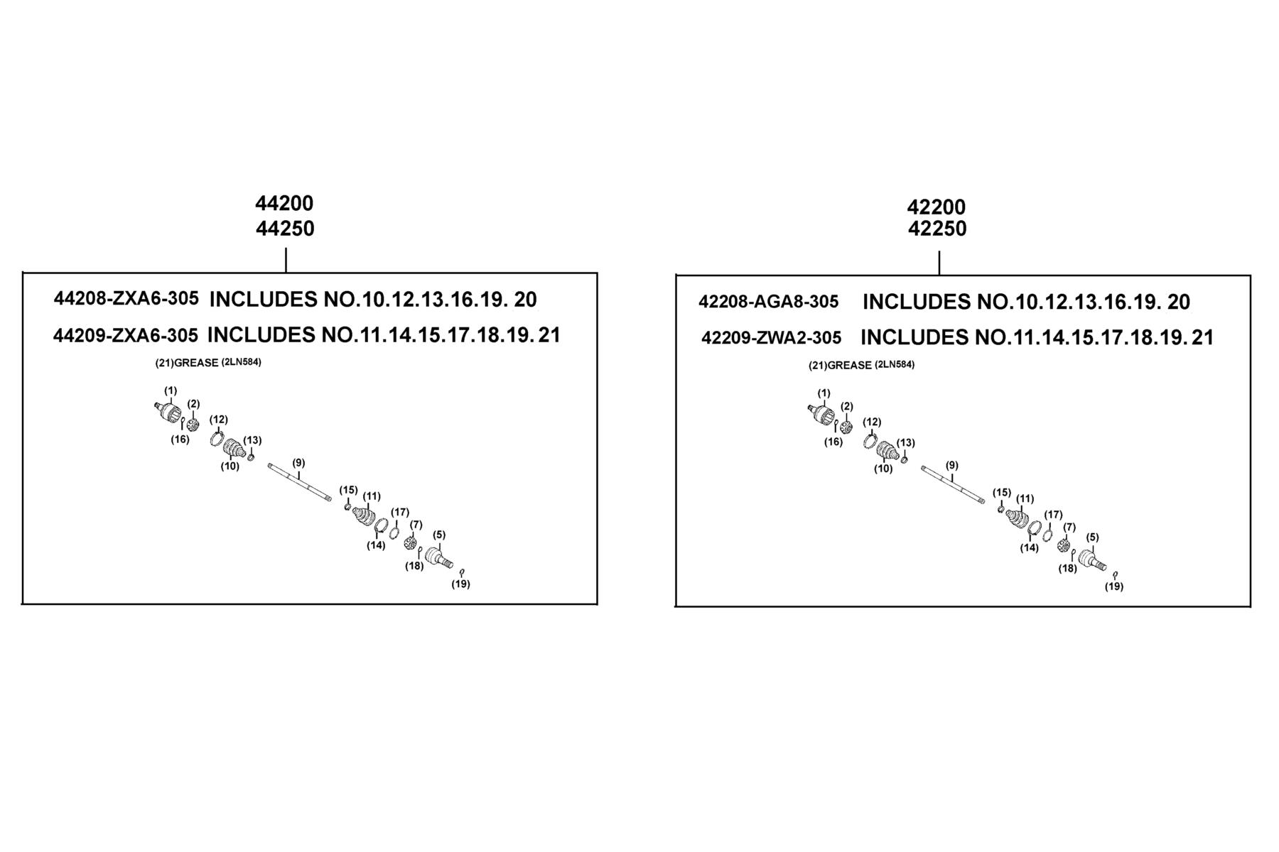 MXU 550i (2026MY) Separated Parts Of CVJ parts diagram