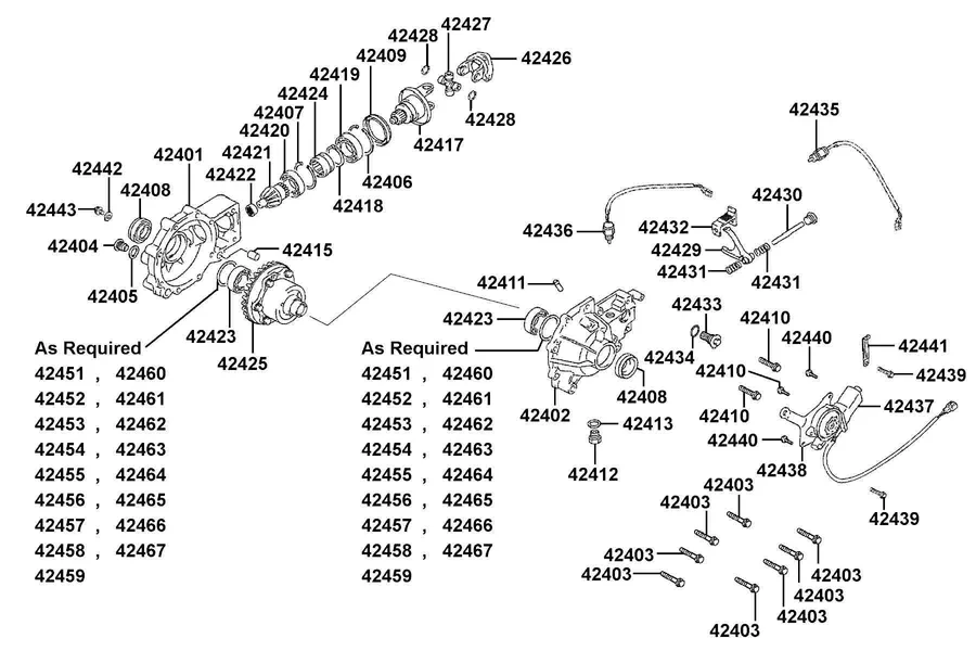 F24 Separated Parts Of Fr Final Differential parts diagram