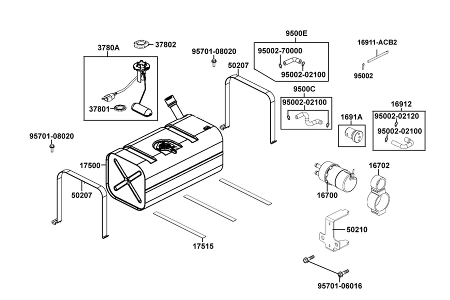 F10 Fuel Tank parts diagram