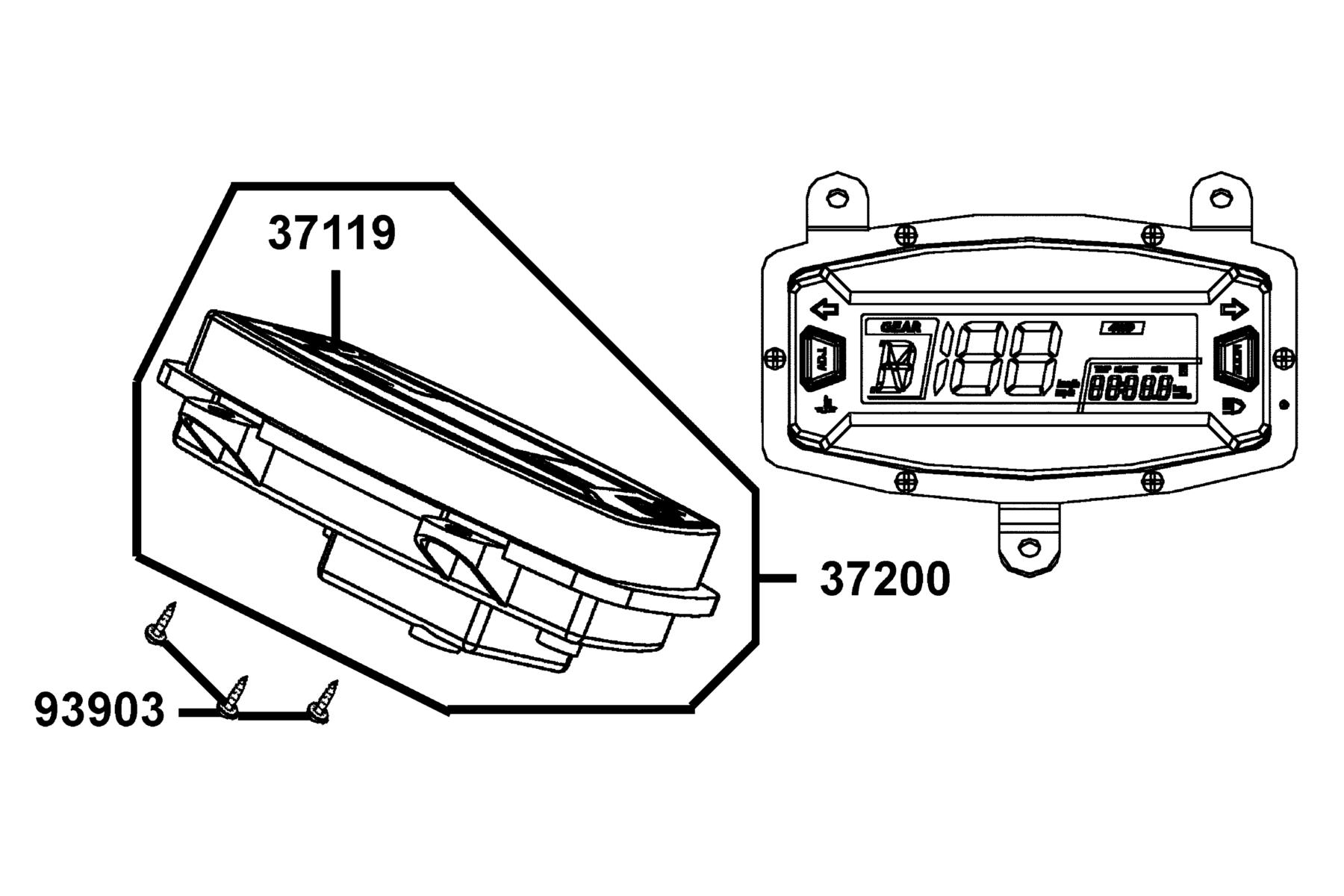 KYMCO MXU 375 (Utility) Digital Gauge parts diagram