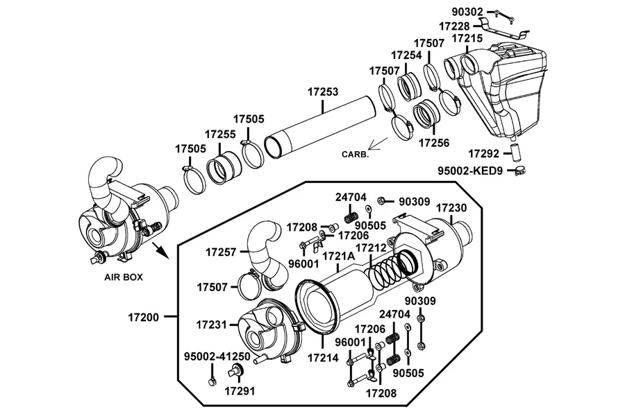 F13 Air Box Cyclonic parts diagram