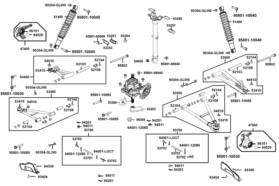 F06 Stem Steering parts diagram
