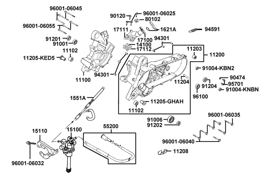E09 Crankcase parts diagram