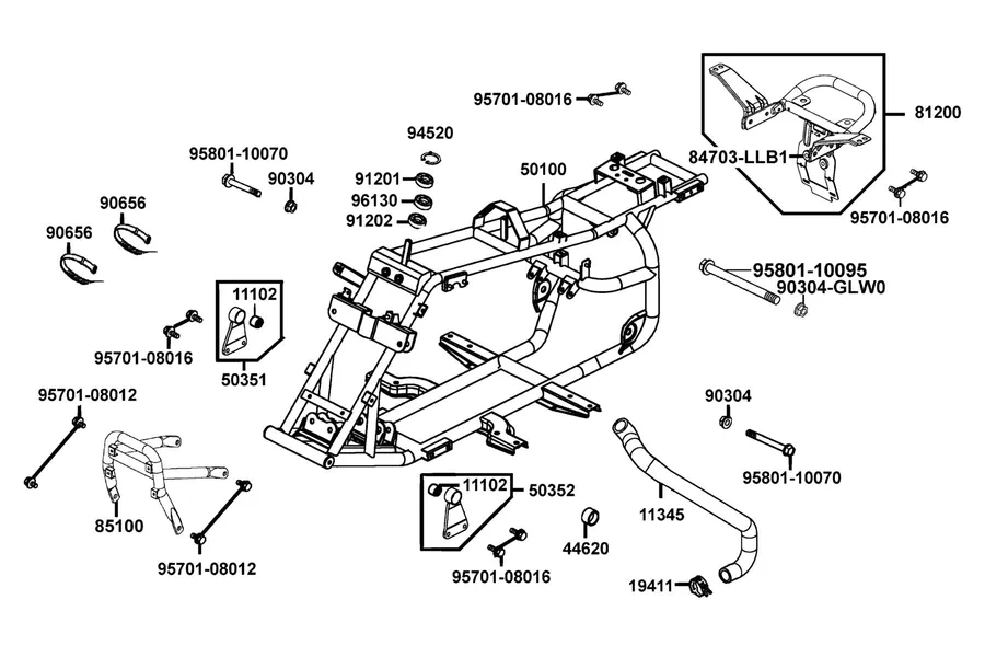 F19 Frame Body parts diagram