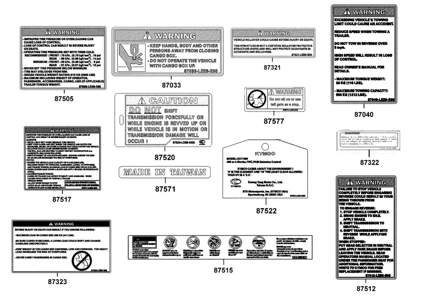 F23 Caution Label parts diagram