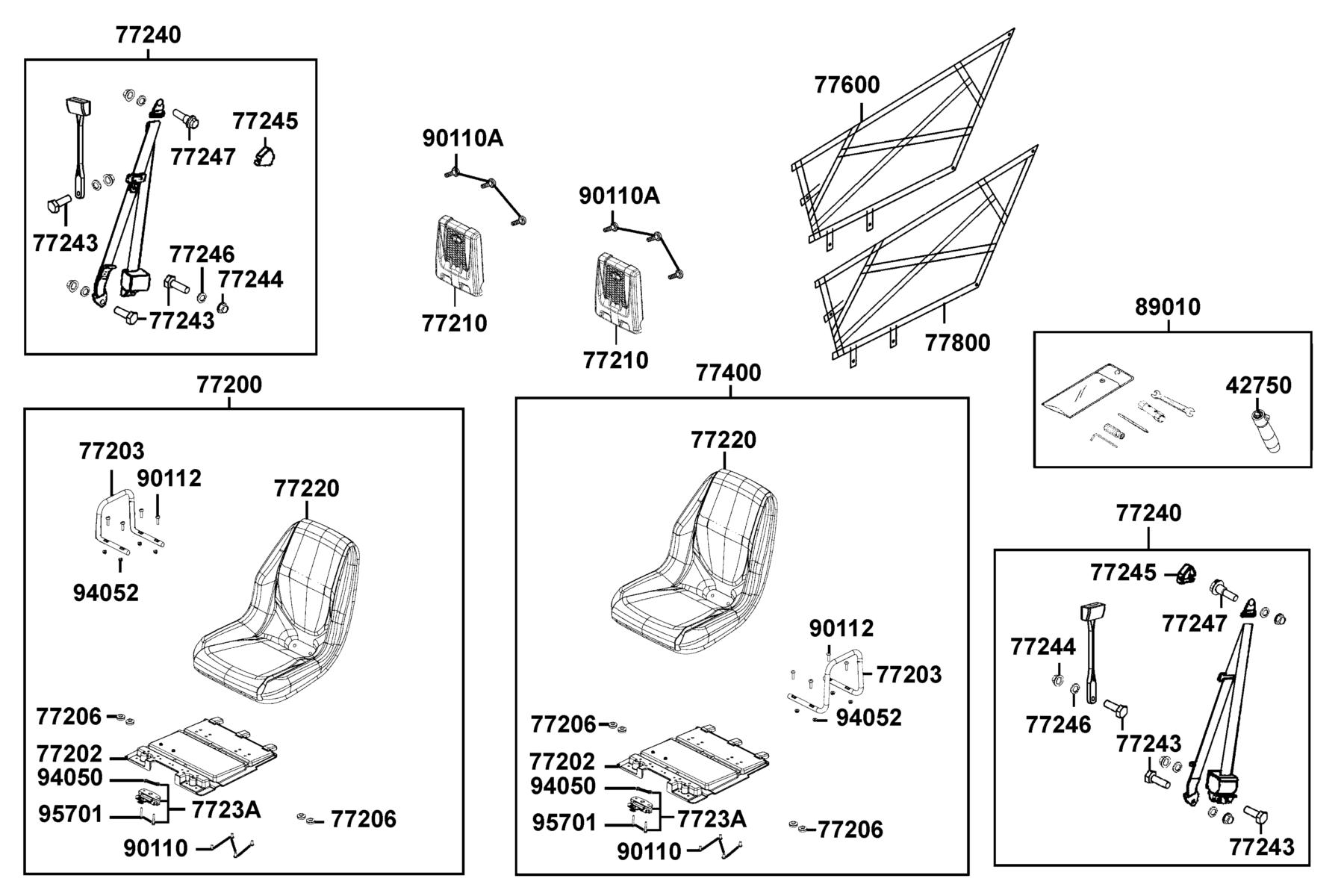 UXV 700i LE (2017) Seat parts diagram