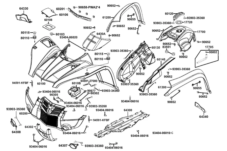 F05 Fender Front parts diagram